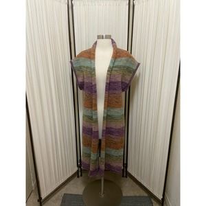 Vintage SUNDANCE wool blend long vest/cardigan multi | Womens size small